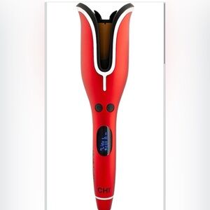 Chi Spin N Curl 1” Ceramic Rotating  Curling Iron-ruby red